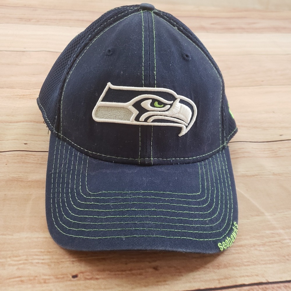 Seattle Seahawks Hat Cap Mens Medium Blue Green New Era NFL Football Adult‎